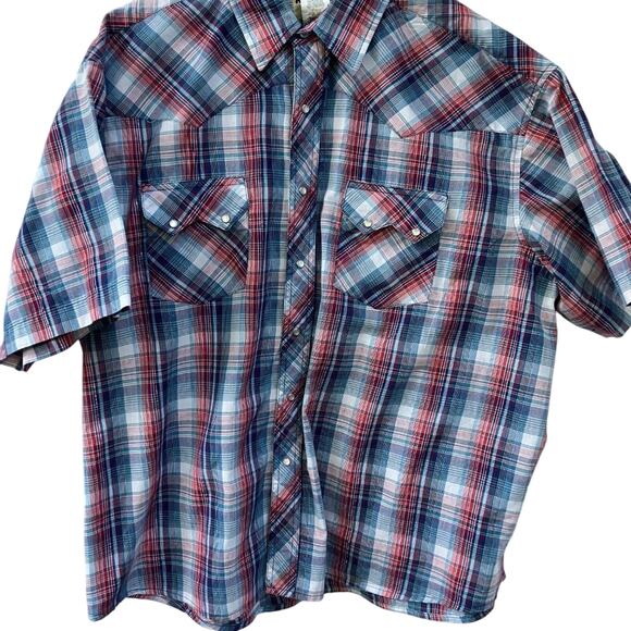 Wrangler VTG Rustler 2X Western short Sleeve Patriotic with silver accents - Picture 11 of 11